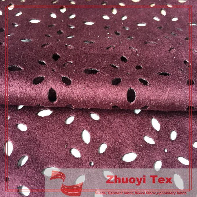 Knitted Punch Out Suede Fabric