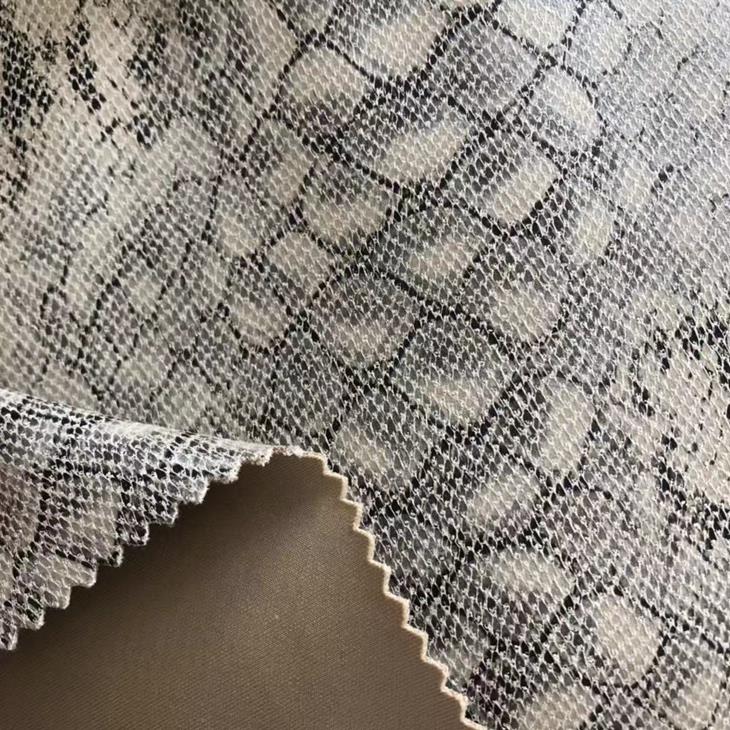 Snake Skin Printed Knitting Scuba Suede Fabric